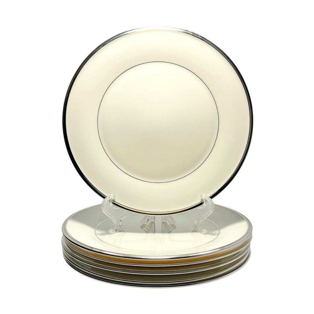 Lenox “Solitaire” Set of 6 Bone China Salad Plates 8”